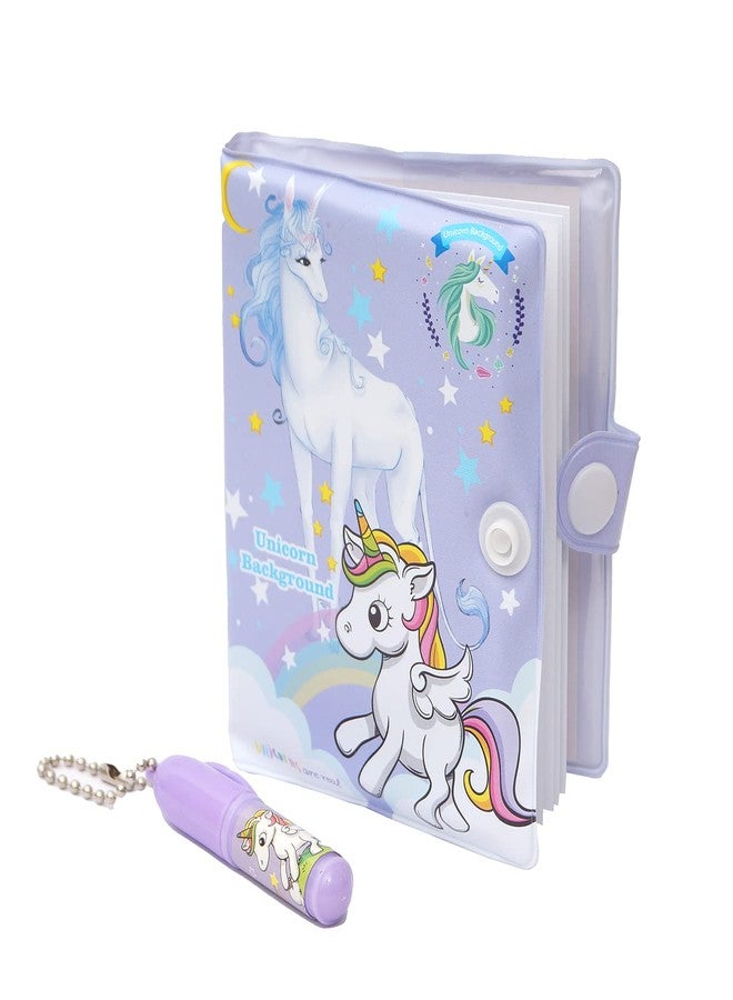MINtile Premium Unicorn Diary for Girls | Magical Purple Hardcover with 3D Design, Lock & Mini Pen | Cute Stationery Gift for Kids, Birthday, School, Travel Journal, Collectors & Unicorn Lovers - Image 1